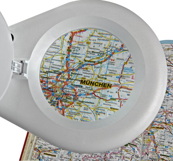 Maul MAULviso Lampă cu lupă LED, alb, 48 cm, metal, Alb, Studiu / Birou, Plastic, Modern