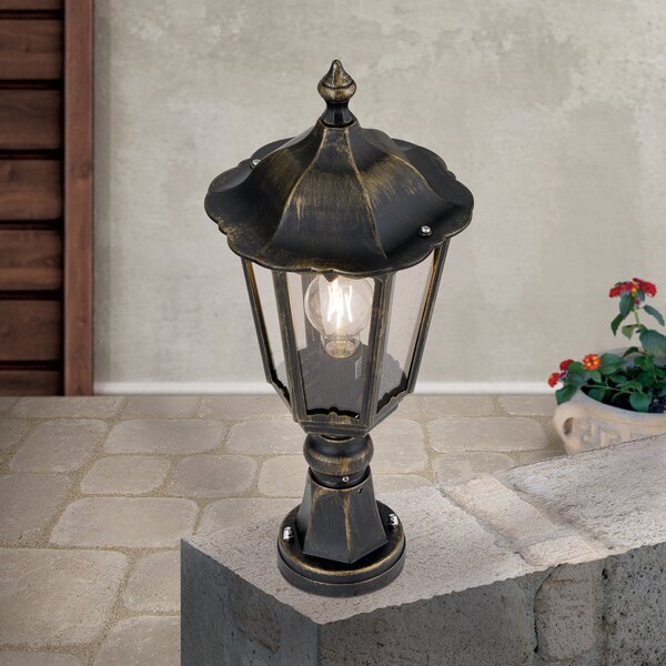 ORION Lampă cu postament Puchberg, negru auriu, reglabil, Negru, Metal, Antichitate