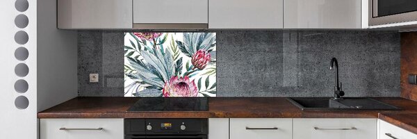 Panou sticlă decorativa bucătărie protea