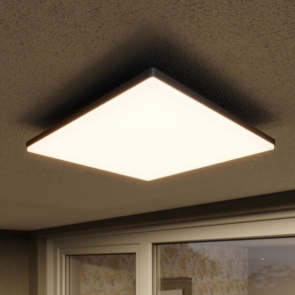 Lucande Plafonieră LED Henni de exterior, pătrată, Gri, Aluminiu, Modern