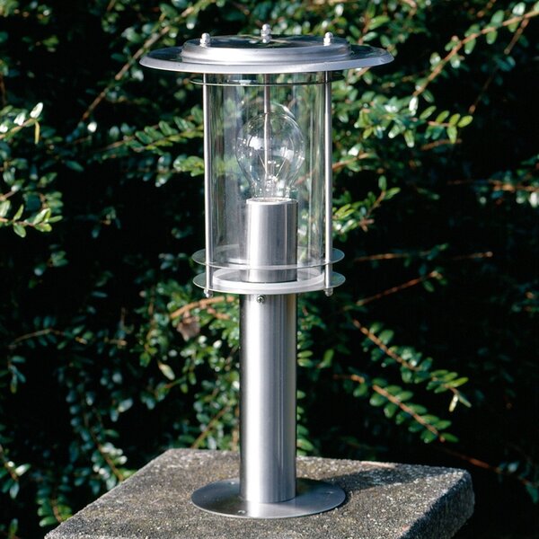 Brilliant Lampă cu soclu York, oțel inoxidabil, înălțime 40 cm, IP44, E27, Metalic, Metal, Modern