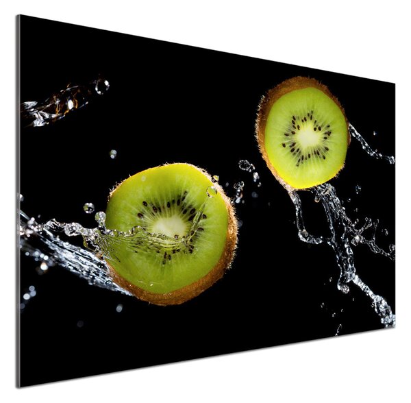 Panou sticlă decorativa bucătărie Kiwi si apa