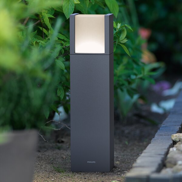 Philips Lampă cu soclu LED Arbour, 2.700 K, Negru, Metal, Modern