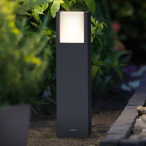 Philips Lampă cu soclu LED Arbour, 2.700 K, Negru, Metal, Modern