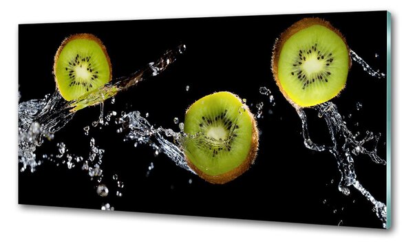 Panou sticlă decorativa bucătărie Kiwi si apa