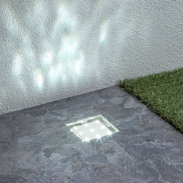Searchlight LED încastrat în podea lumina Walkover, IP68 8x8cm, Transparent, Plastic, Modern, Luminile încastrate unghiulare