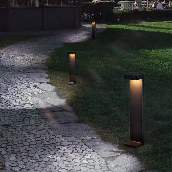 Viokef Lampă LED cu postament paralelipipedică, Negru, Metal, Modern