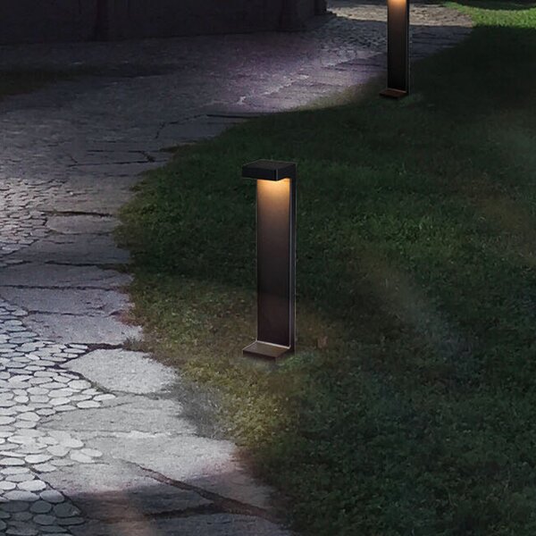 Viokef Lampă LED cu postament paralelipipedică, Negru, Metal, Modern
