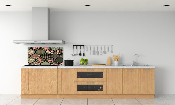 Sticlă pentru bucătărie model floral