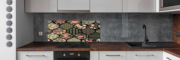 Sticlă pentru bucătărie model floral