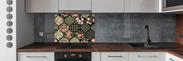 Sticlă pentru bucătărie model floral