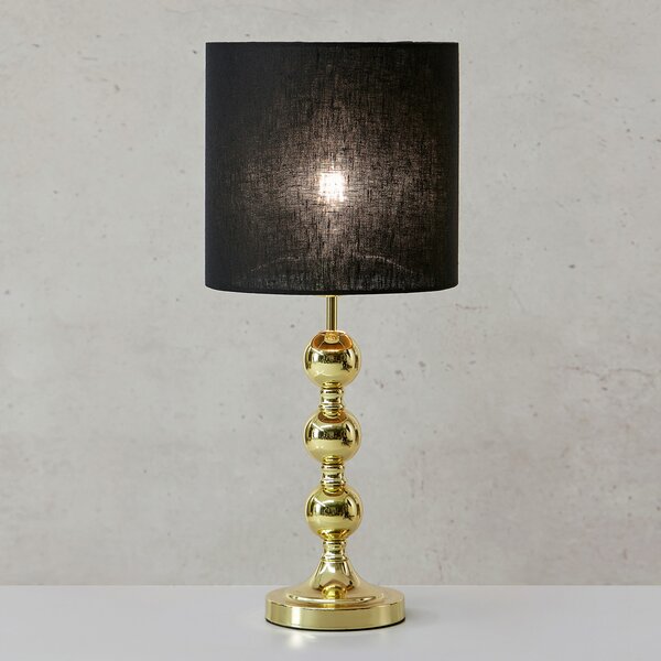 Markslöjd Octo lampă de masă abajur textil, alamă/negru, Camera de zi / sufragerie, Metal