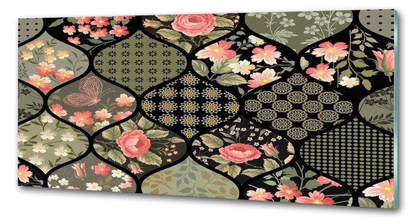 Sticlă pentru bucătărie model floral