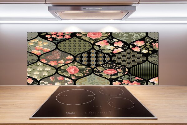 Sticlă pentru bucătărie model floral