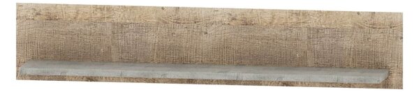 Polita Bari, stejar nisip/gri, PAL laminat, 140x22x28 cm