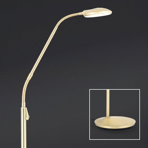ORION Lampă podea LED Cobra culoare lumină var, reglabil, Auriu / Alamă, Camera de zi / sufragerie, Metal, Modern