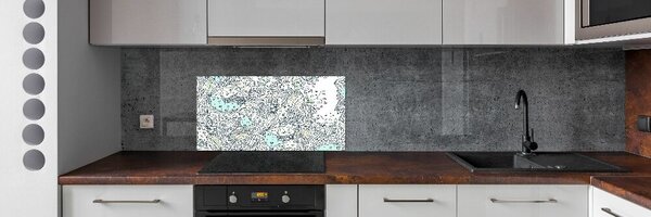 Sticlă pentru bucătărie model floral