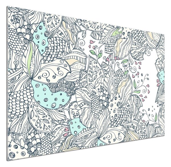 Sticlă pentru bucătărie model floral