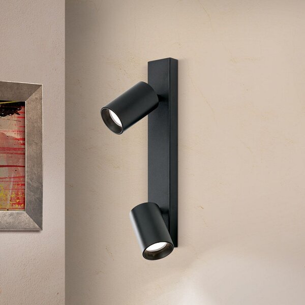 ORION Proiector Sean 2 becuri, negru, reglabil, Negru, Camera de zi / sufragerie, Metal, Modern