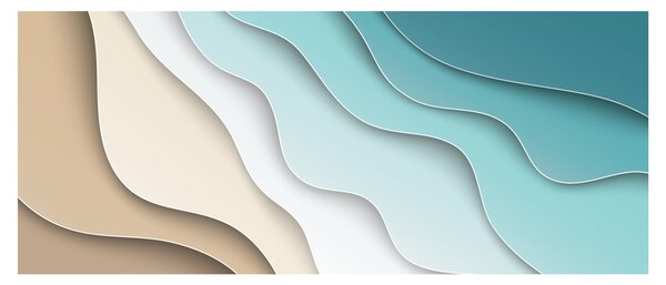 Tablou abstract cu plaja mării (120x50 cm)