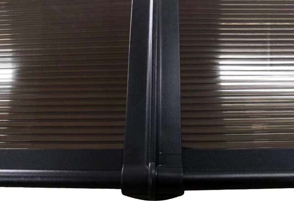 Copertină ECO de ușă 200x80cm marchiză adăpost acoperiș negru-bronz