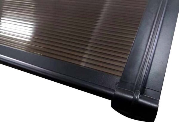 Copertină ECO de ușă 200x80cm marchiză adăpost acoperiș negru-bronz