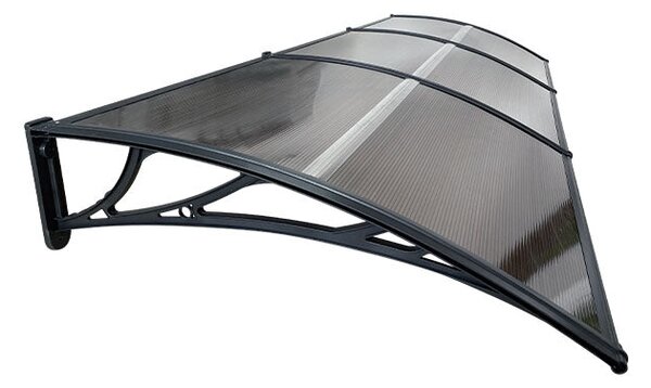 Copertină ECO de ușă 300×80cm marchiză adăpost acoperiș negru-bronz