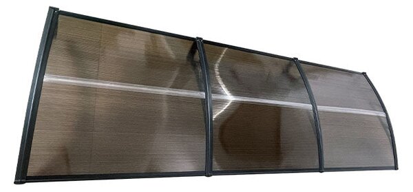 Copertină ECO de ușă 300×80cm marchiză adăpost acoperiș negru-bronz