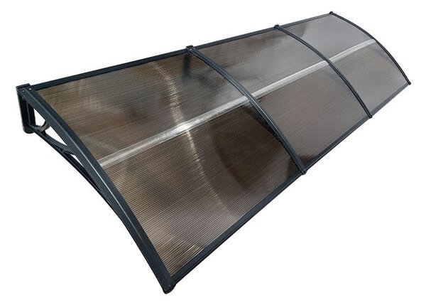 Copertină ECO de ușă 300×80cm marchiză adăpost acoperiș negru-bronz