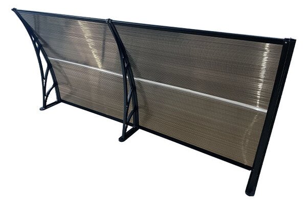 Copertină ECO de ușă 200x60cm marchiză adăposta coperiș negru-bronz