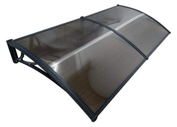 Copertină ECO de ușă 200x60cm marchiză adăposta coperiș negru-bronz
