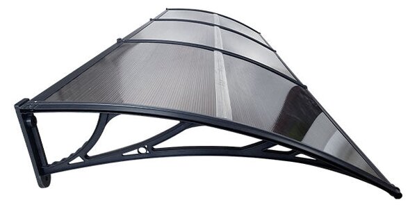 Copertină ECO de ușă 300×80cm marchiză adăpost acoperiș negru-bronz