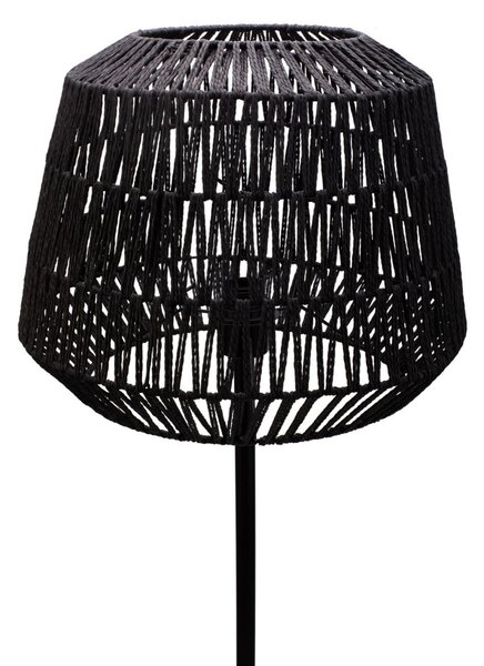 Pauleen Timber Pearl lampă podea abajur împletit, Negru, Camera de zi / sufragerie, Hârtie / Carton