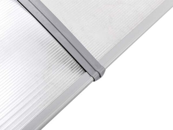 Copertină ECO de ușă 200x100cm marchiză adăpost acoperiș gri-transparent