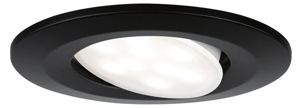 Paulmann Calla negru, cu comutator on/off și braț orientabil, CCT, Ø 9 cm, set, Negru, Baie, Plastic, Modern, Corpuri de iluminat încastrate rotunde