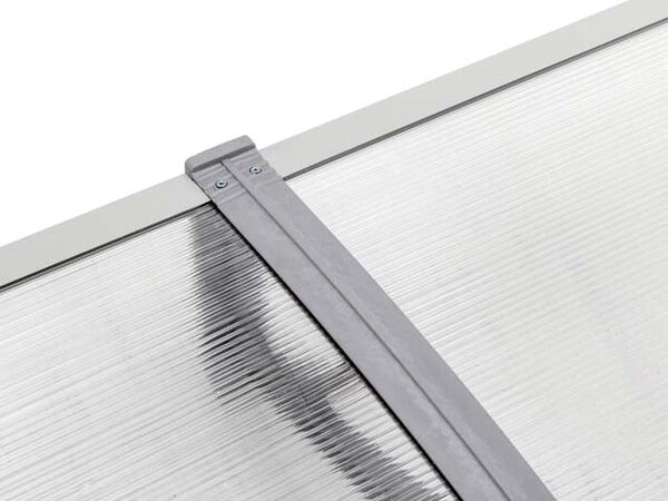 Copertină ECO de ușă 200x100cm marchiză adăpost acoperiș gri-transparent