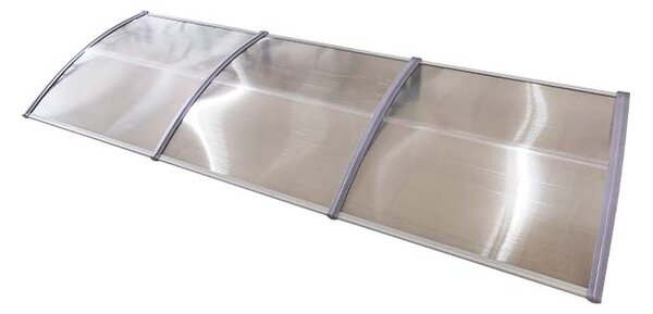 Copertină ECO de ușă 400×80cm marchiză adăpost acoperiș gri-transparent