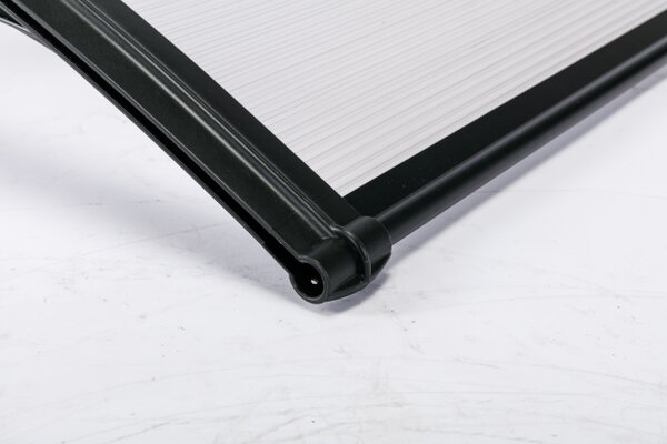 Copertină ECO de ușă 80x60cm marchiză adăpost acoperiș negru-transparent