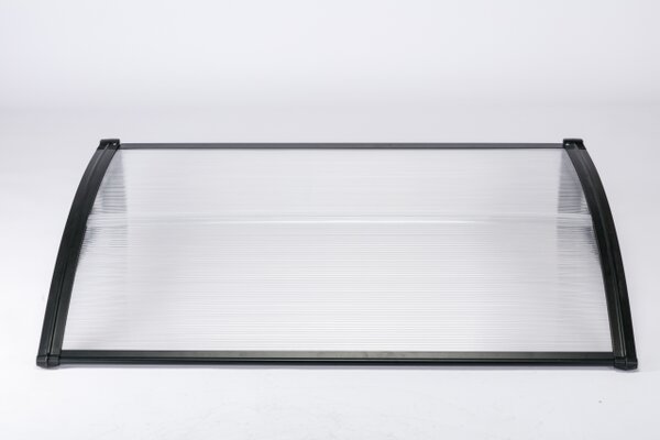 Copertină ECO de ușă 80x60cm marchiză adăpost acoperiș negru-transparent