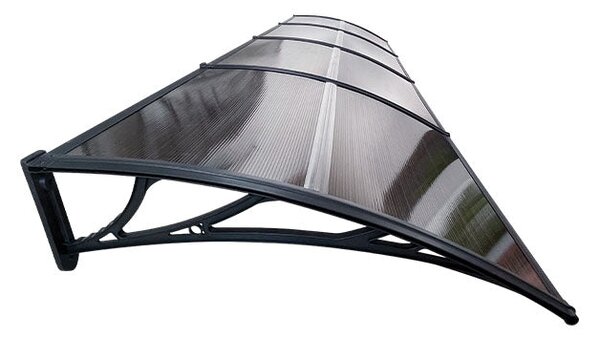 Copertină ECO de ușă 360x150cm marchiză adăpost acoperiș negru-bronz