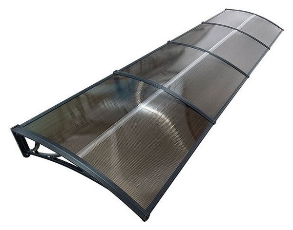 Copertină ECO de ușă 360x150cm marchiză adăpost acoperiș negru-bronz