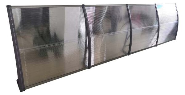Copertină ECO de ușă 400×80cm marchiză adăpost acoperiș negru-bronz