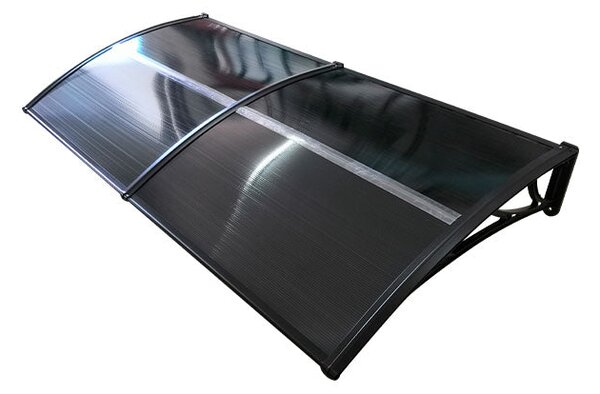 Copertină ECO de ușă 200x100cm marchiză adăpost acoperiș negru-antracit