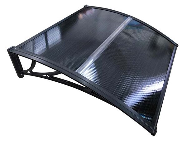 Copertină ECO de ușă 60x60cm marchiză adăpost acoperiș negru-antracit