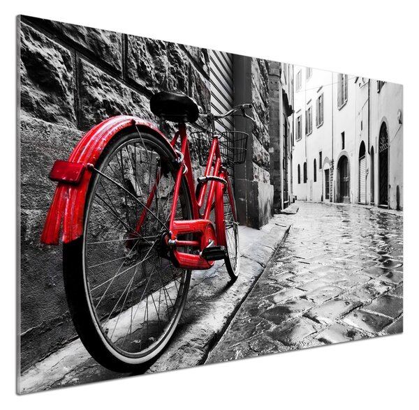 Sticlă pentru bucătărie bicicletă roșie