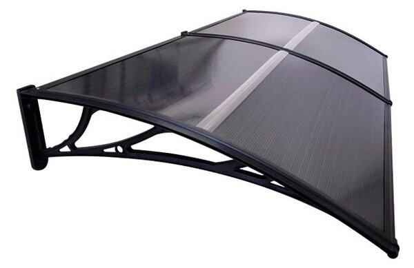 Copertină ECO de ușă 200x100cm marchiză adăpost acoperiș negru-antracit