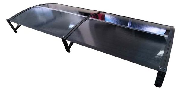 Copertină ECO de ușă 200x100cm marchiză adăpost acoperiș negru-antracit