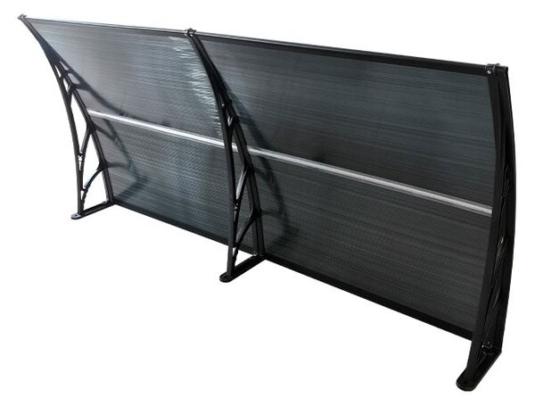 Copertină ECO de ușă 120x150cm marchiză adăpost acoperiș negru-antracit