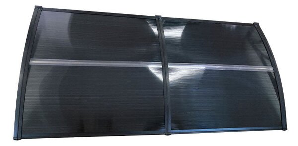 Copertină ECO de ușă 200x100cm marchiză adăpost acoperiș negru-antracit