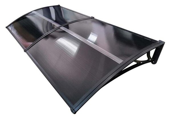 Copertină ECO de ușă 200x100cm marchiză adăpost acoperiș negru-antracit